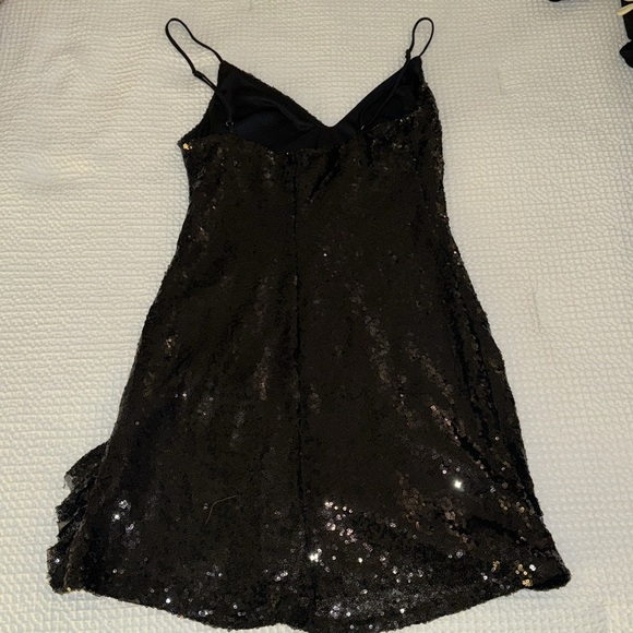 Lucy in the Sky Black Sequin V-Neck Dress (never worn) - Picture 4 of 7